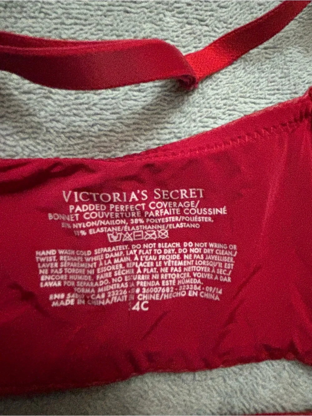 Victoria's Secret Red Padded Perfect Coverage Bra with Smooth Cups